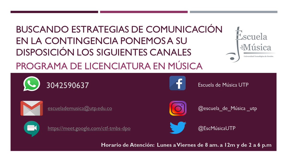 EscMusicaUTP's tweet photo. #QuedateEnCasa https://t.co/uT9oYserDU