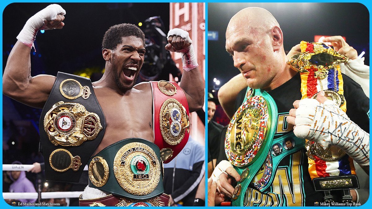 🌍👑 Anthony Joshua calls out Tyson Fury: 'Come fight me. If you really want to say you're #1, come fight me. Let's get it on. One dominant figure in the division will become undisputed. To prove yourself as #1, I have to fight Fury, he has to fight Joshua.' [@SkySportsBoxing]