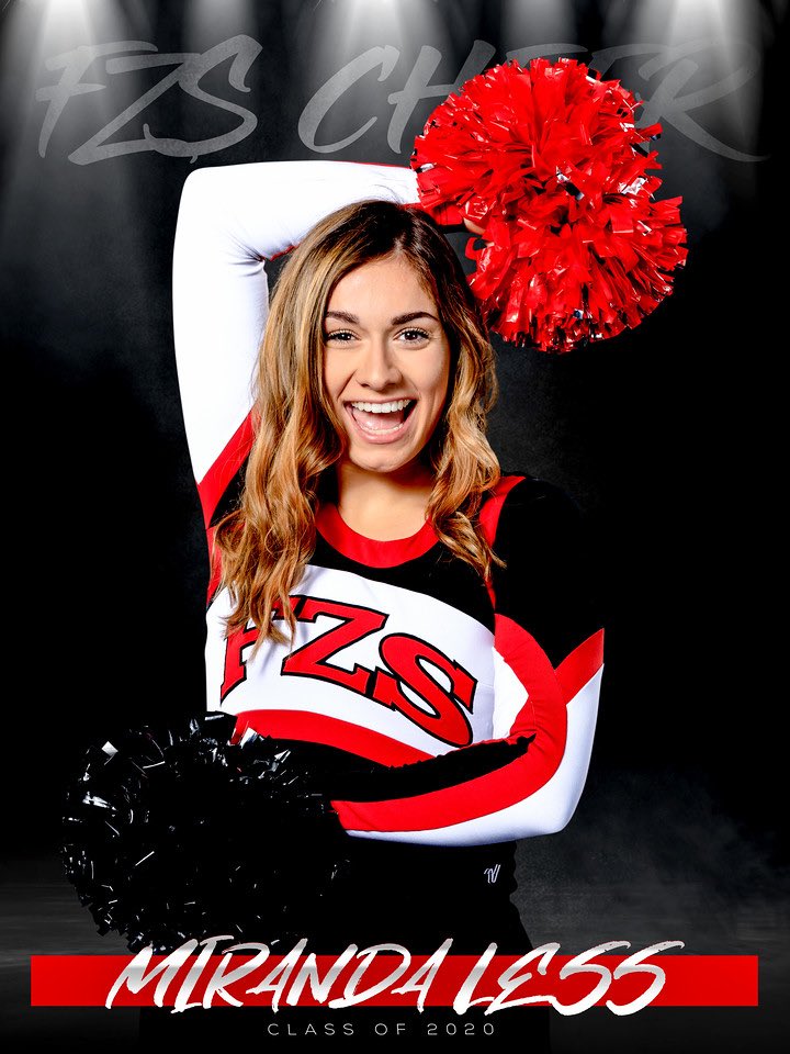 CheerFz's tweet image. 2020 Senior Center Mat: Miranda Less - Miranda has cheered for 4 years at Fort Zumwalt South. She will be attending Southern Illinois University of Edwardsville where she plans to study Speech Language Pathology. #FZSseniorsthebest #seniorsarerowdy