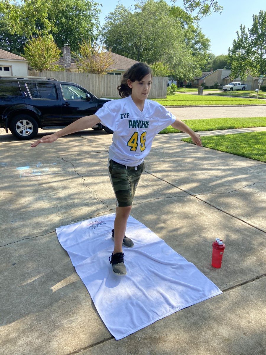 KatyAquatics's tweet photo. No Pool, No Problem - KATY Swimmers are busting boredom by training at home! Let’s keep moving forward, one step at a time! #VirtualDryland #LifeOfASwimmer https://t.co/6kryPtRotr