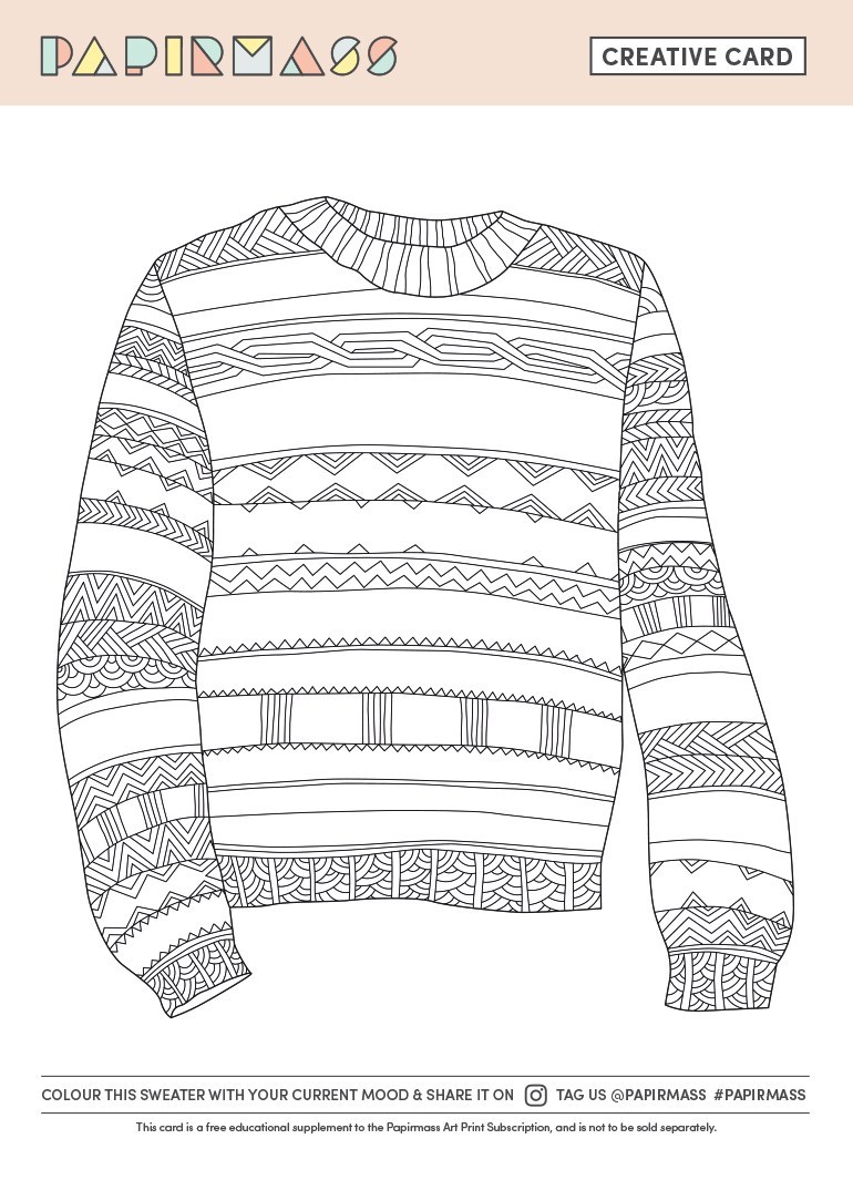 Is this a cozy sweater or a crazy sweater? Grab some markers and find out. papirmass.com/sweater-colour…