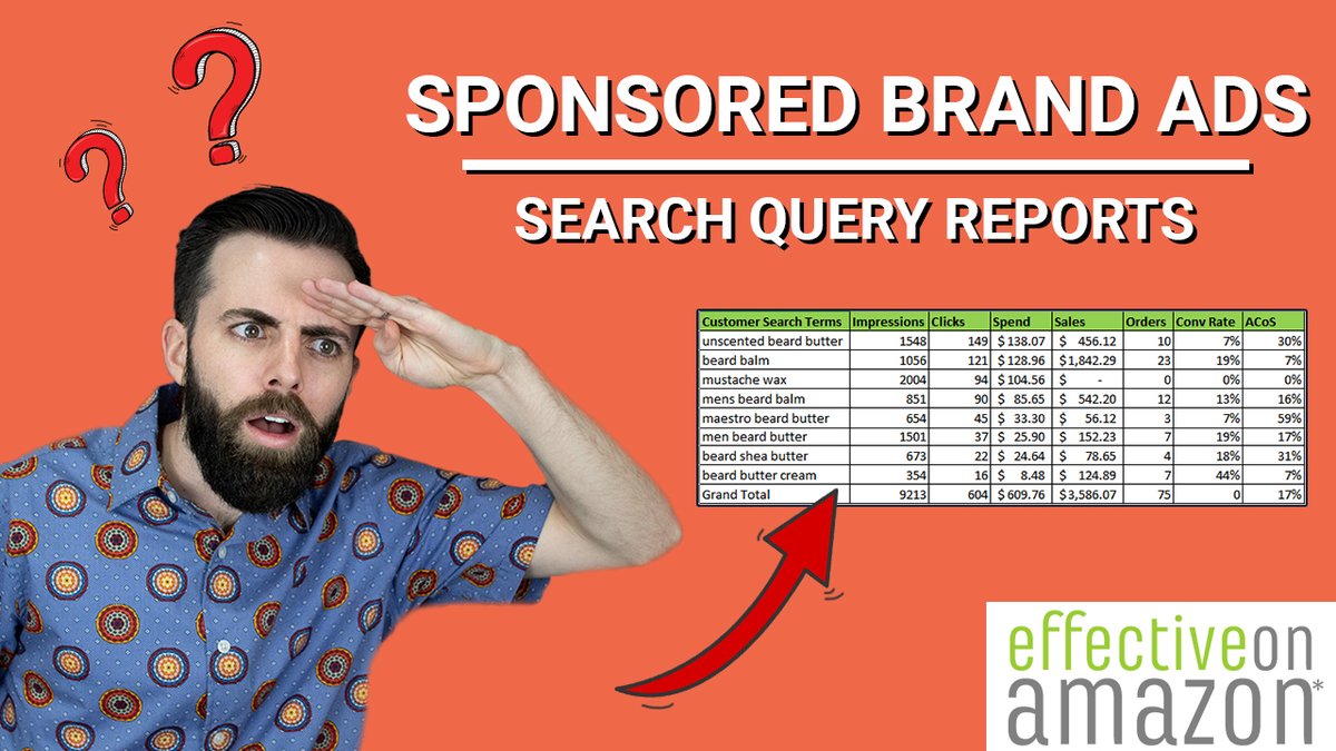 EffectiveAmazon's tweet image. NEW VIDEO!! youtu.be/lsHc3xt6v0s

Amazon has finally released Search Query Reports for Sponsored Brand Ads! Check out our new Effective on Amazon video to learn how to get to that data plus a bonus tip on how to optimize your ads.

#AmazonSellers #AmazonSEO #AmazonSEM