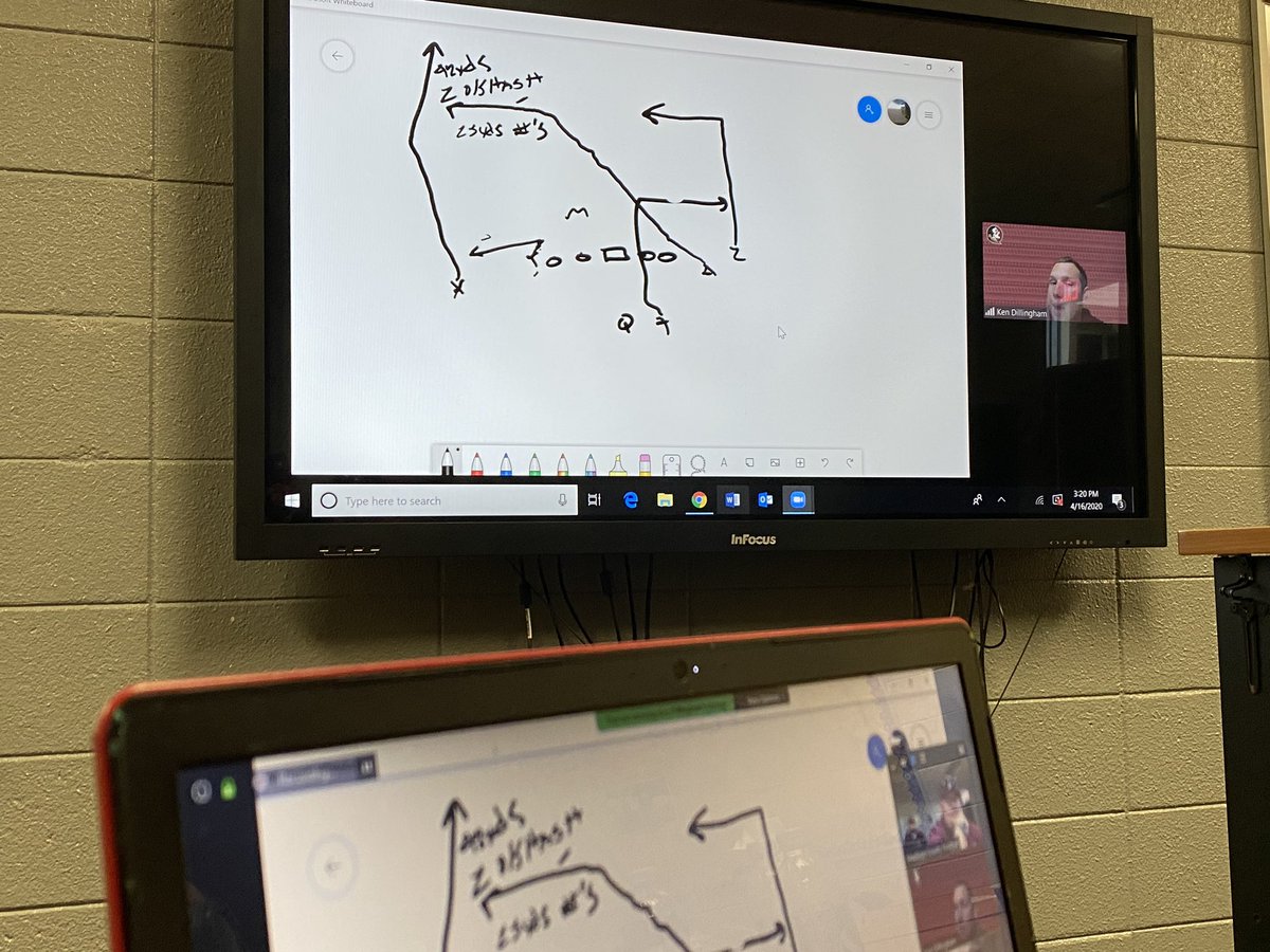 MadCoFball's tweet photo. Coach @KennyDillingham dropping knowledge on the Play Action Shots as a part of #CvCClinic!
#Fight4Four
#4EverLearning https://t.co/Z6mHT0O7sc