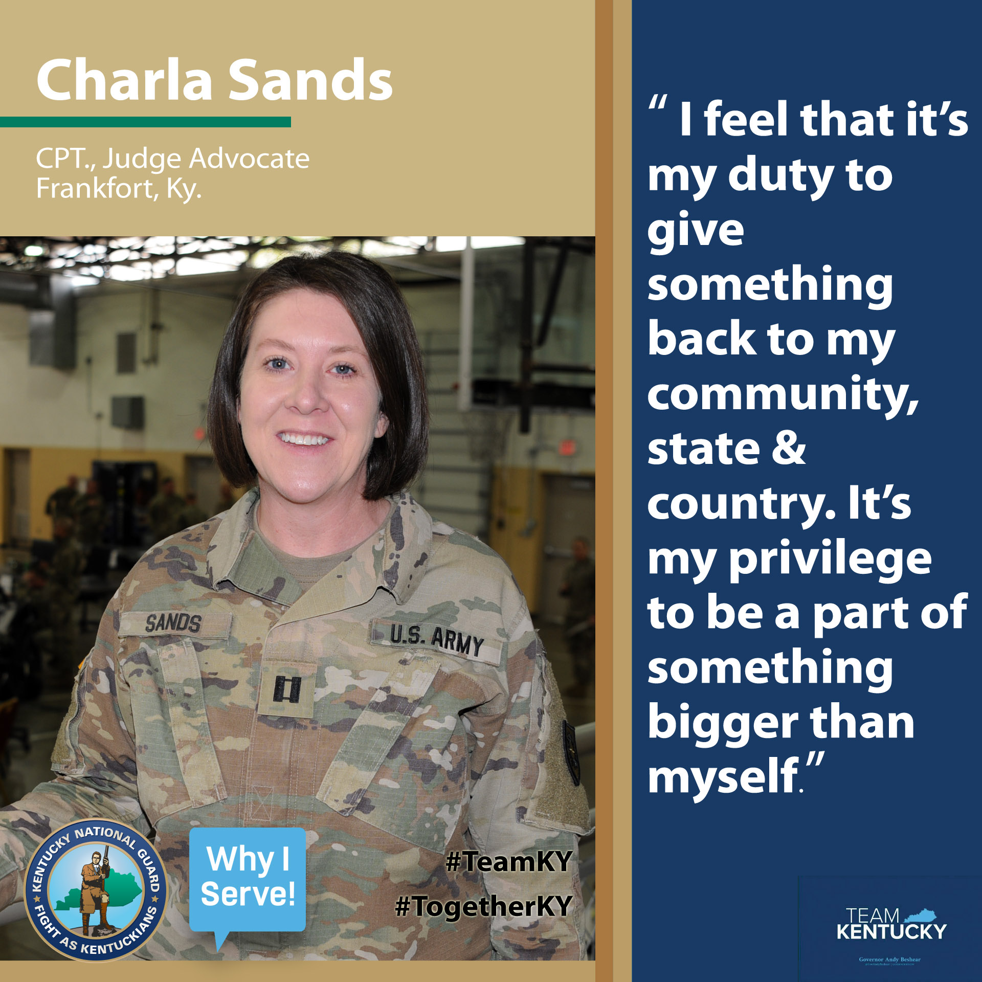 Kentucky Guard on Twitter ""It's my privilege to be apart of something