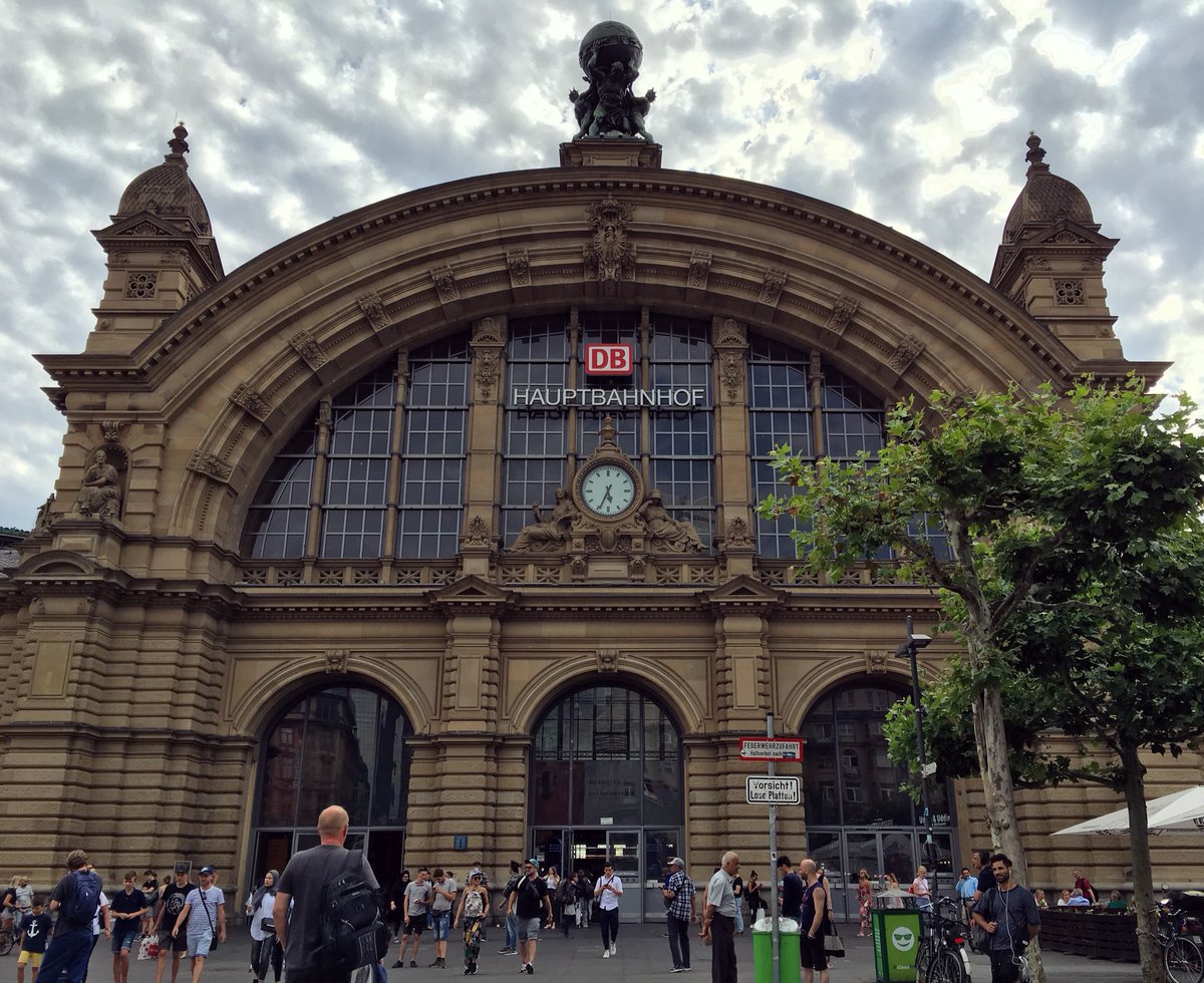 In Frankfurt we changed trains again. As well as stopping to marvel at the facade of the station, we also got takeaway Eiskaffee to take on the train (large coffee with several scoops of ice cream). I love Eiskaffee, and we needed it, because it felt like thunder.  #theCitybyrail