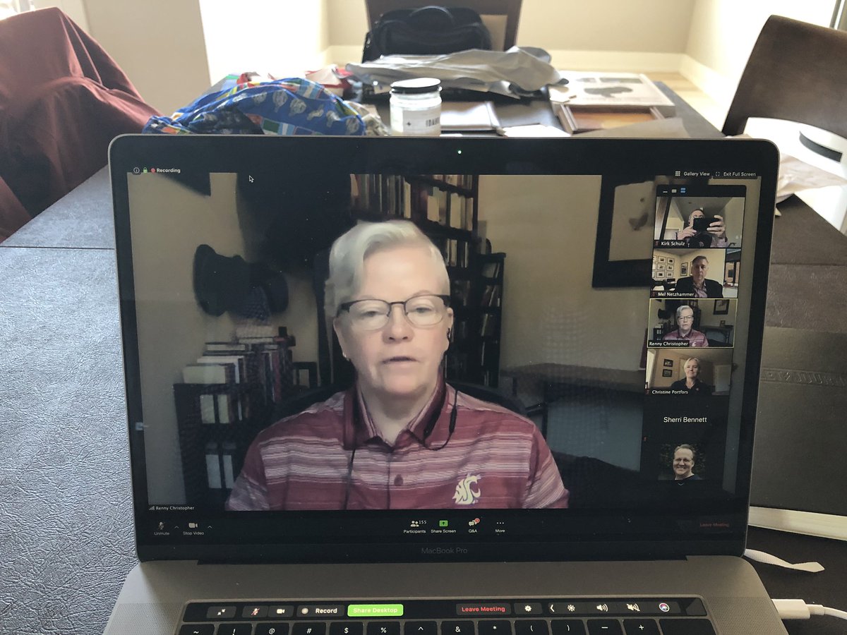 WSU_Cougar_Pres's tweet photo. Thank-you to @WSUVancouver Chancellor @enetzhammer for the opportunity to spend some virtual time with our #VanCoug faculty & staff today! Thanks for all you do for WSU! #GoVanCougs https://t.co/vy7yaAw0Ag