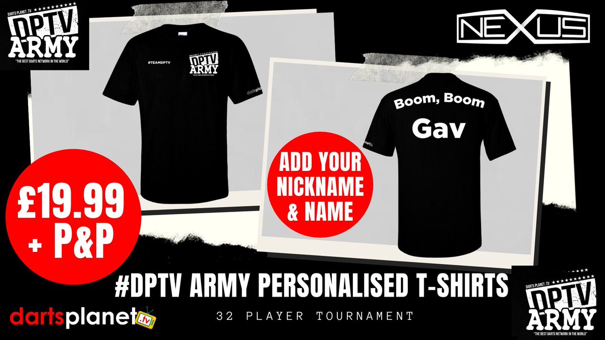 Who Would Like To Join #TEAMDPTV 

If the answer is YES ? 

1. Comment below with your name &amp; nickname

2. Retweet Post 🔁

3. Tag two friends 👨 👩 

I will choose 3 #Winners on Sat 18th April

<a href="/DazDarts180/">Darren</a> @Chris180Mason <a href="/monkey_hustle69/">Mark</a> <a href="/DazDarts180/">Darren</a> <a href="/southpaw180/">Adam White</a> <a href="/L8tonbennett/">Leighton bennett🎯🎯</a>