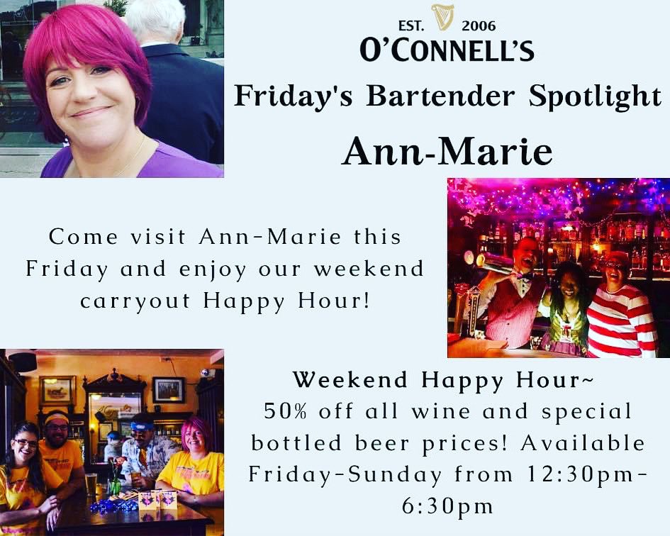 Missing Ann-Marie?! Come swing by tomorrow for our weekend happy hour - assorted 6 packs and bottled wines with reduced prices AND as always, King Street’s best Fish and Chips!!
☘️Sláinte☘️
#oconnellscares #oconnellsstrong
