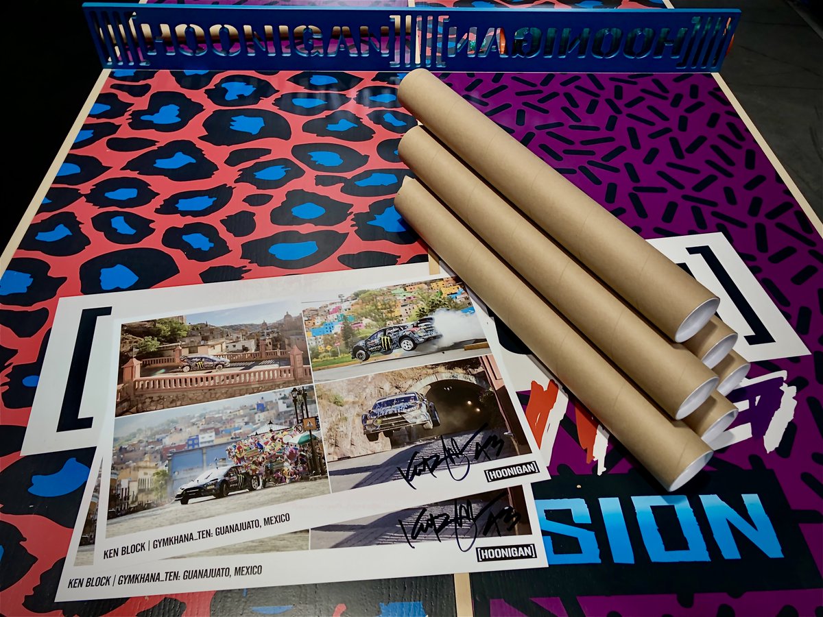 kblock43's tweet photo. Finally getting these posters shipped out! Congrats to the winners of these autographed posters from Gymkhana TEN (we made these for the @MonsterEnergy fan event in Guanajuato during #RallyMexico). Thanks to everyone who commented to enter the contest! 
[ @Glad0430 @Trevisioxx ] https://t.co/utS3KibEvU