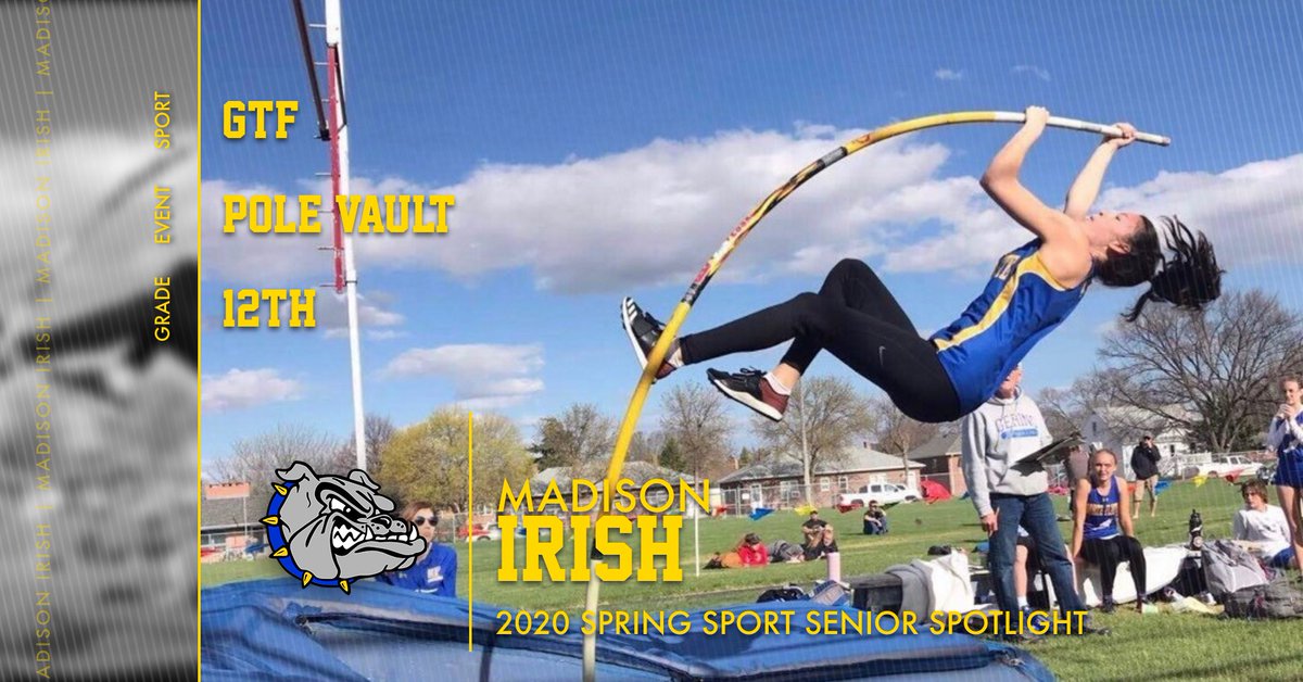 SPRING SPORTS SPOTLIGHT: Today's Bulldog Senior Sport Spotlight is Girls Track &amp; Field athlete, Madison Irish! Coach Dosland had this to say: "Madison was a two time state qualifier for the Lady Bulldogs and was on her way to a third this season."