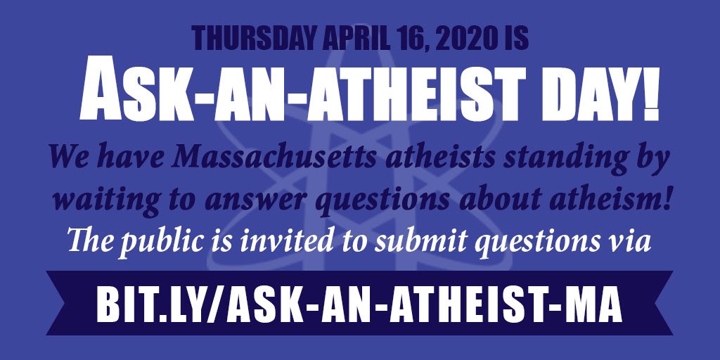 Boston_CoR's tweet image. It's #AskAnAtheist Day! Do you have a question about #atheism? We have #atheists in Massachusetts ready to answer you! Submit questions via bit.ly/Ask-An-Atheist….