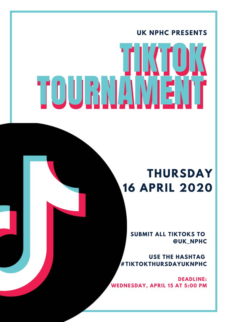TikTok Tournament going down on Insta later today! Submit your last minute TikToks to <a href="/UK_NPHC/">UK NPHC</a>!!