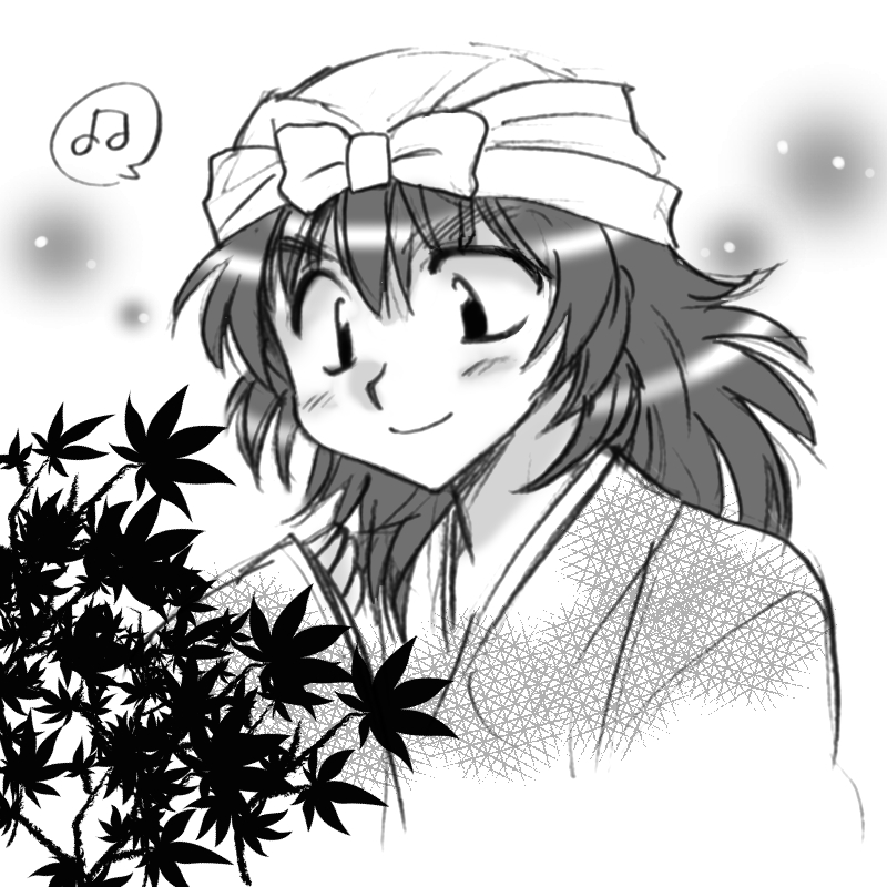 忍鉛筆落書き 新アニメで半子さん見た記念。内巻き髪とメイクが可愛かった…✨ 