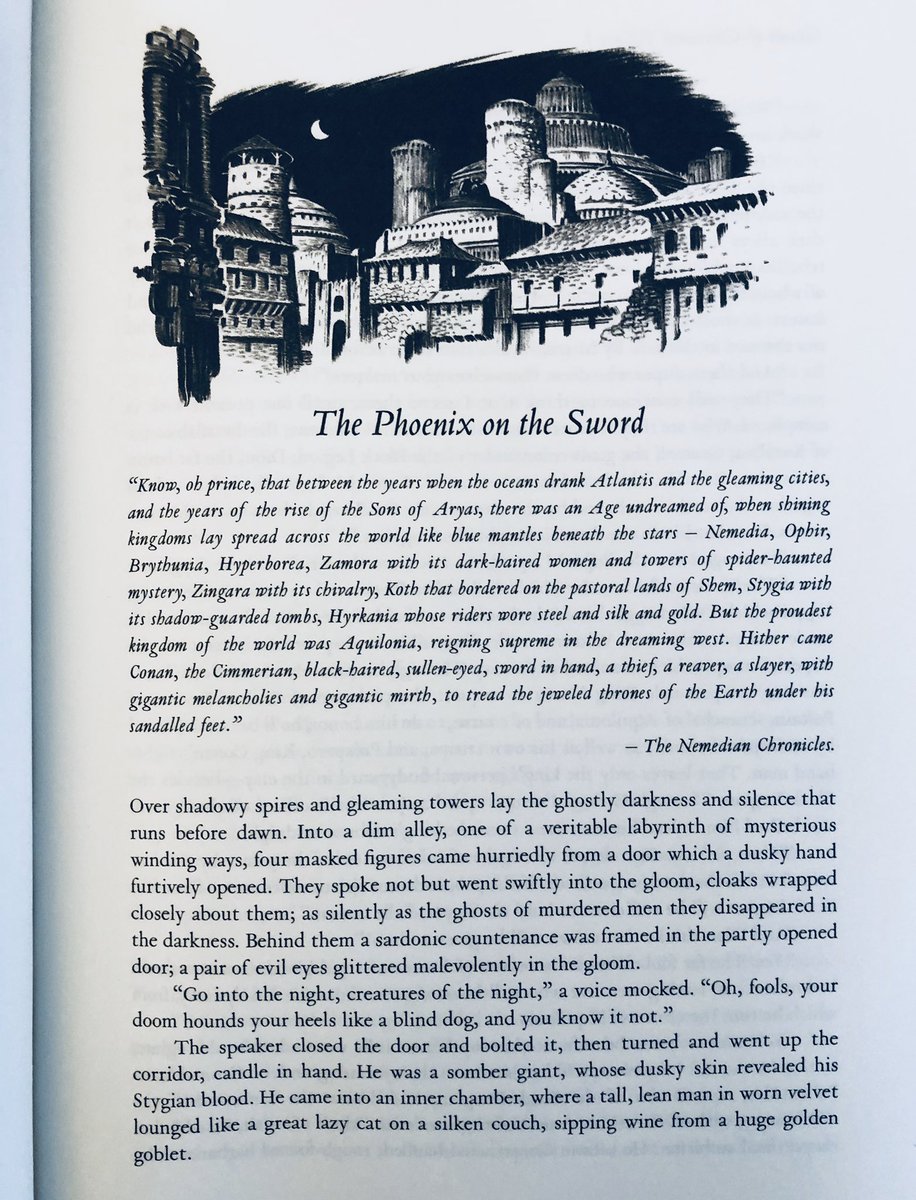 4/16/2020: “The Phoenix on the Sword” by Robert E. Howard, as collected in 2002’s THE COMING OF CONAN THE CIMMERIAN. Originally published in 1932 by  @weirdtales.