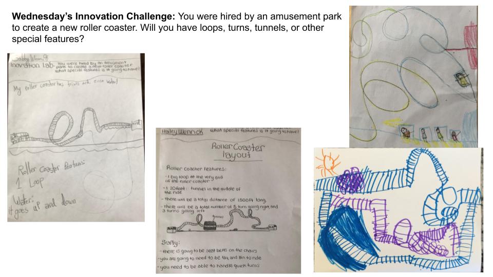 k6innovationlab's tweet photo. We had some great food trees and roller coaster plans for our Innovation Lab work on Wednesday! #csebisonathome https://t.co/t6YplgWr9w