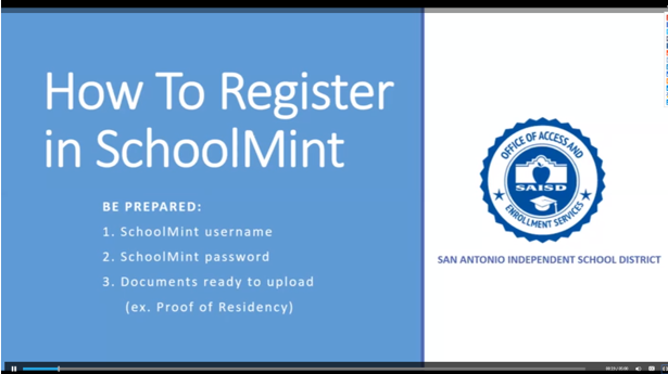 SAISD's tweet photo. Need to register for 2020-2021? Check out our new how-to videos in English and Spanish for SchoolMint registration and uploading documents! https://t.co/8WOcLfeOb8 https://t.co/XGD9PTMnav