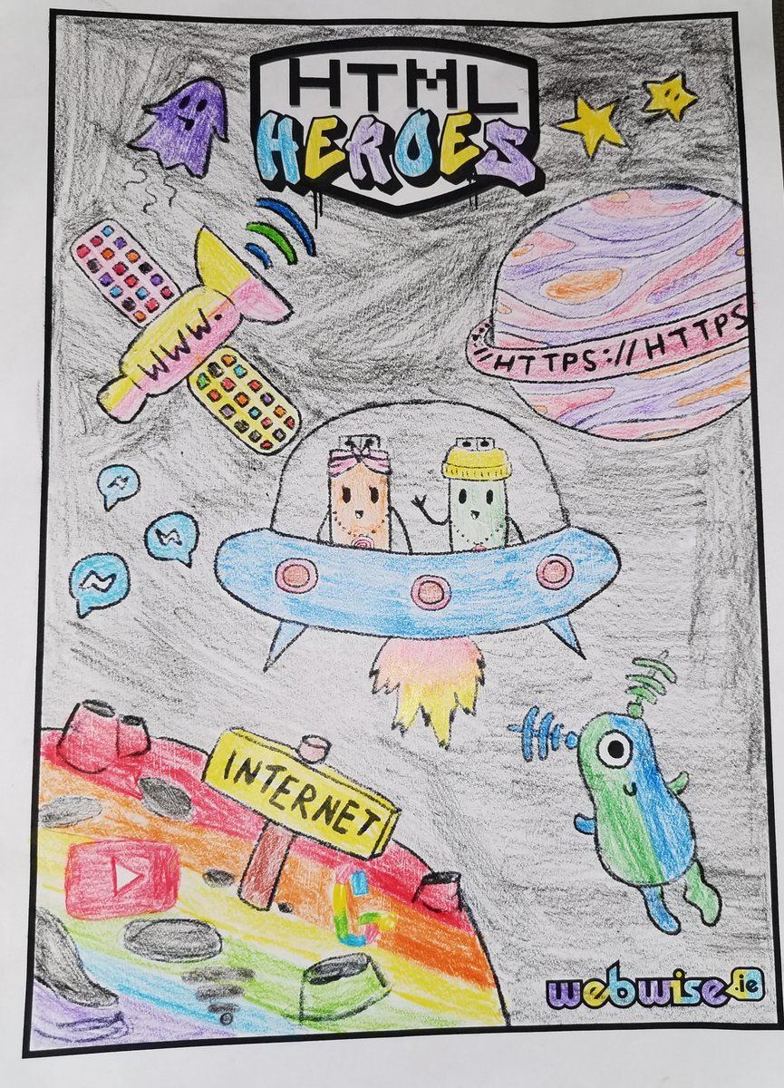 Webwise on Twitter: "🖍️Thanks to Scarlett in 1st class, &amp; Chloe in 5th  class, at Scoil Mhuire Agus Íosaf in Collooney, Co. Sligo for sharing  these! 🖍️ Remember, you can download the