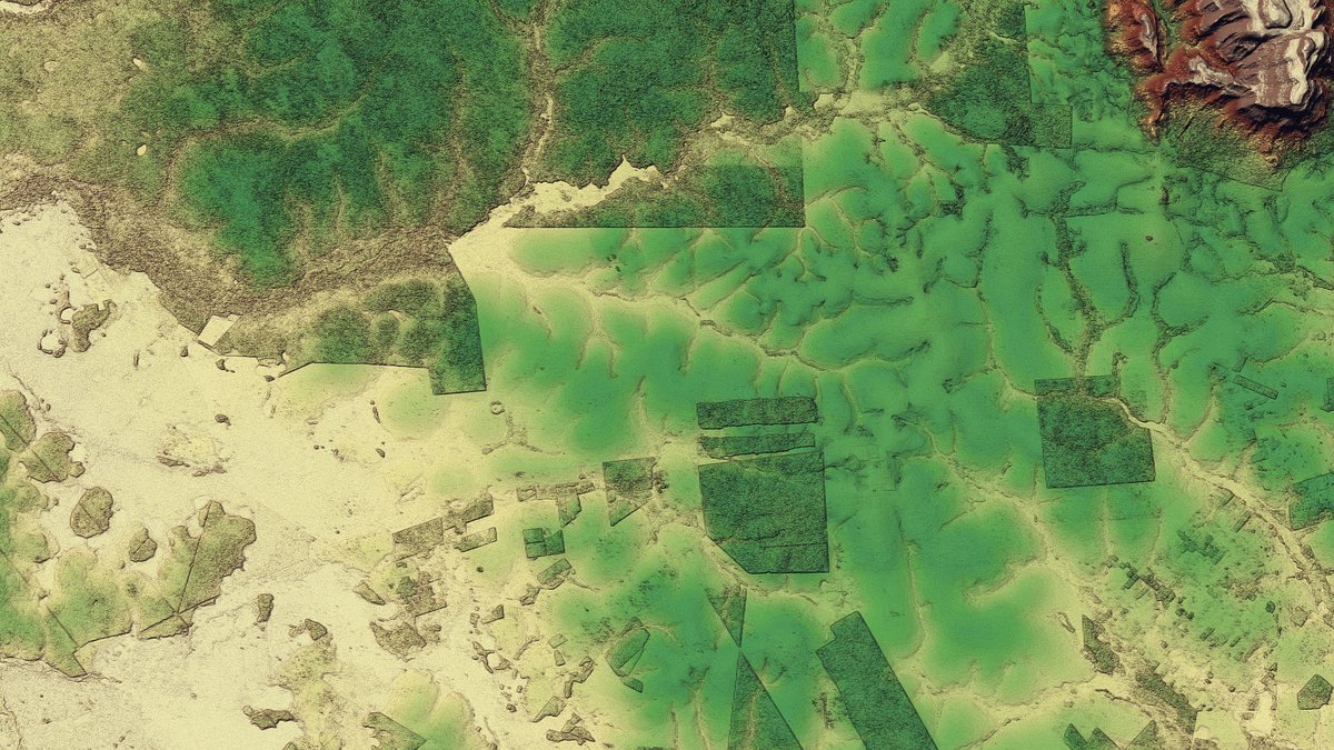 AirbusSpace's tweet photo. 📷This #WorldDem 🛰 image shows a part of the rainforest in Mato Grosso, Brazil 🇧🇷.
The dark grey textured rectangular areas are non-cleared forests.
Bare soil can be seen in the large yellow-greenish areas, as well as flowing lines of drainage channels surrounded by bushes. https://t.co/2tX8kwKGko