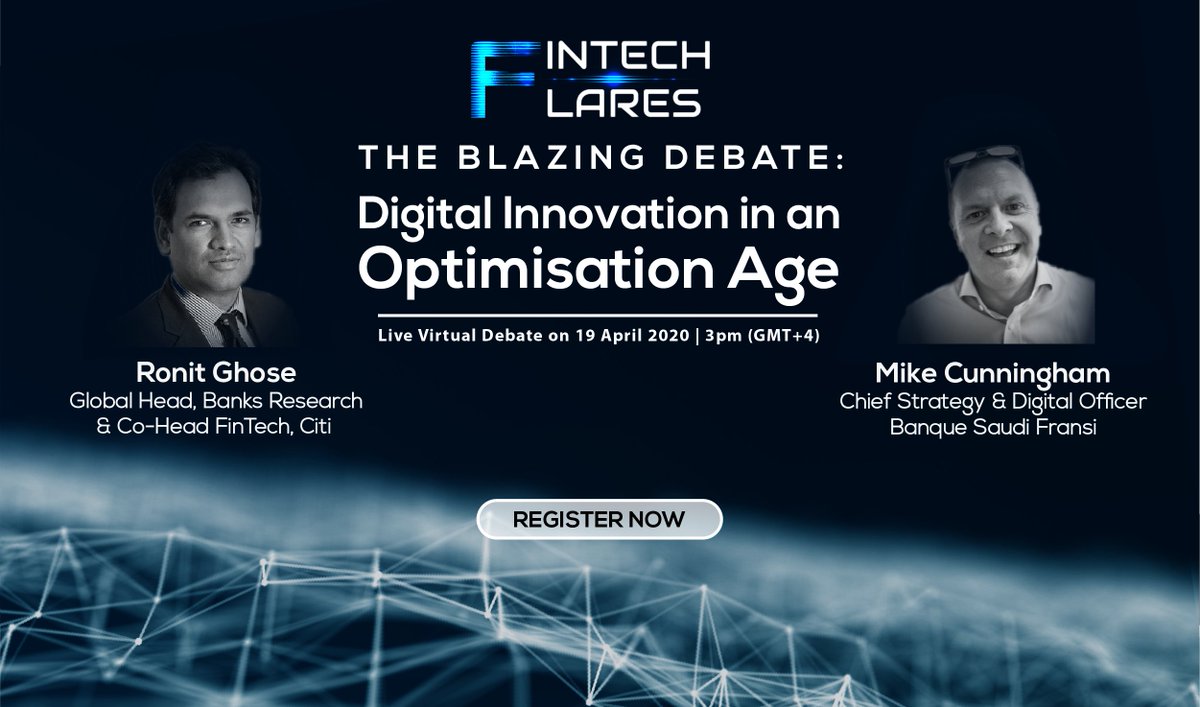 FintechGalaxy's tweet photo. Should banks invest in new digital products or focus on operations? 

Find out the answer in our upcoming #FintechFlares webinar this Sunday with Ronit Ghose and Mike Cunningham!

Save your spot now 
https://t.co/frEoQrZODa

@CaptainCLEARLY @ronitA380 @MirnaSleiman https://t.co/12FNzCB6HC