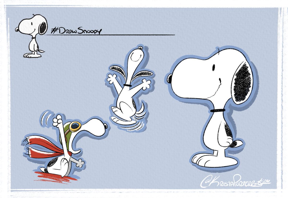 KristaPorterr's tweet photo. I couldn't help but draw along after seeing these tutorials from @SchulzMuseum ✏️💖
Though the Peanuts characters may look like simple designs, they are actually pretty tricky to draw! Line placement is key especially on Good ol' Charlie Brown ✨

#DrawCharlieBrown #DrawSnoopy https://t.co/T1f6JPV1k6