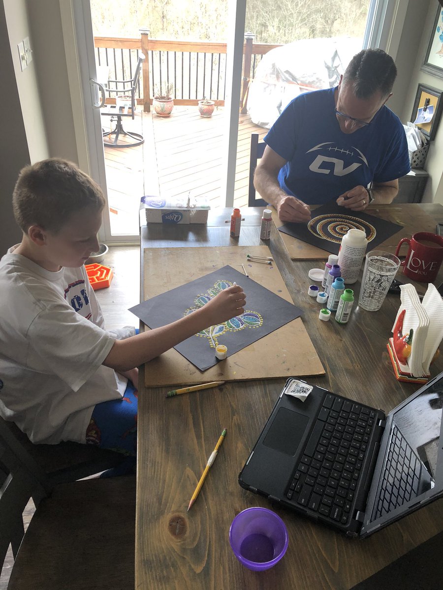mrsmchughTJ's tweet photo. Online art class when your dad’s an art teacher. How fun!!! @AdamGebhardt #weRtj https://t.co/ytvjBEgmnM