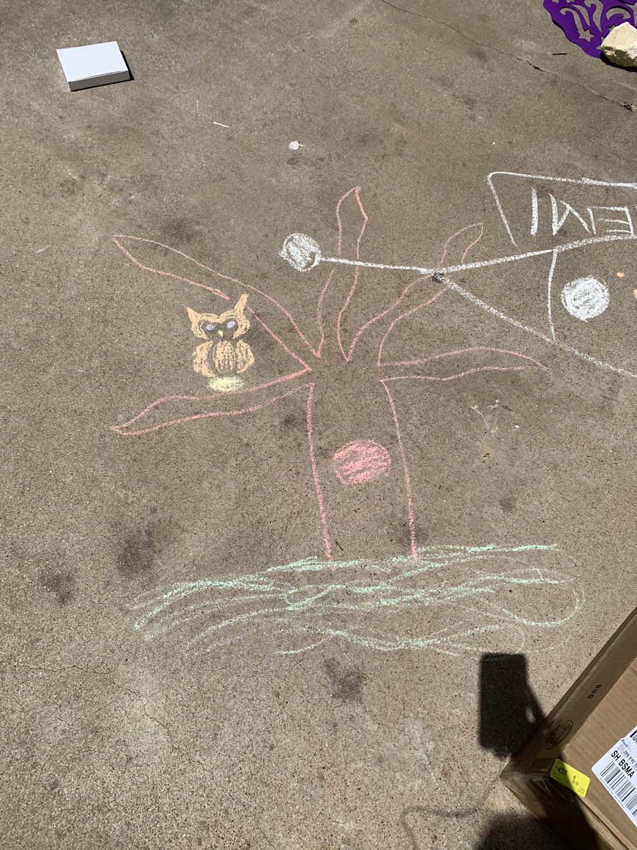 MurrellLiz's tweet photo. Milo’s sun and Emi’s spring forest with a rocket @MsJonesArtClass https://t.co/8k1yljNs52