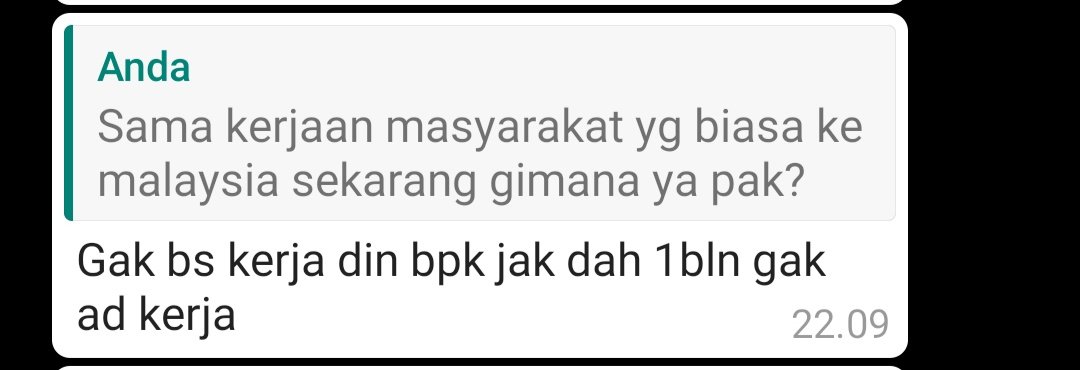 dcnainggolan's tweet photo. Di mana mana berseliweran organisasi dan lembaga yang kasi bantuan ke masyarakat di kota, otak beberapa hari mikir kalo di pedalaman sana ada yang ngasi ga ya? Apalagi di perbatasan, mereka kan biasa kerja di negara sebelah ��, ini chat sama bapak di batas sana....

 Thread https://t.co/IWgqcmtkZO