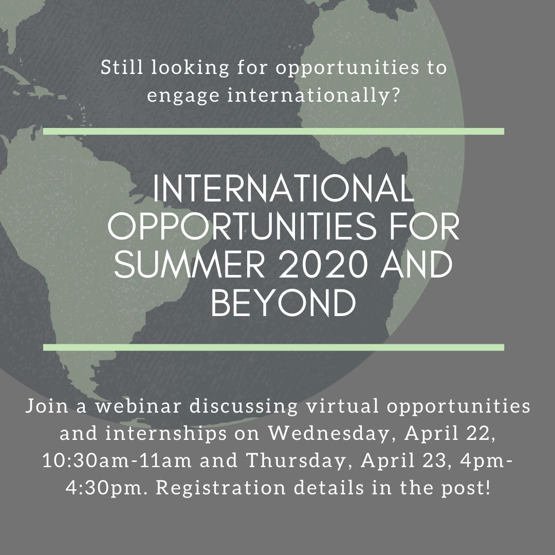 BingAbroad's tweet photo. If you’re interested in finding ways to stay internationally engaged from home this summer, come by our two webinars next week! We’ll also be looking ahead to summer 2021🎉 Sign-in to B-Engaged (https://t.co/cHVui1PU2n) for the Zoom link or email iegi@binghamton.edu for more info https://t.co/c3vbO24L1v