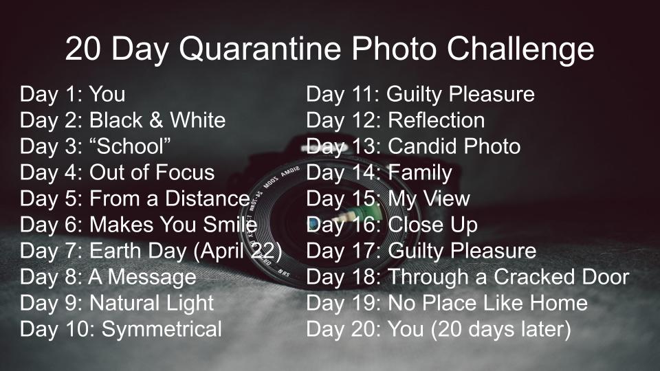 DeweyYearbook's tweet photo. The photography club is doing a 20 Day Photography Challenge.  I thought it would be fun to offer it to all of you, as well!  If you'd like to sharpen your photography skills during quarantine, join us on our challenge!  Don't forget to @ Dewey Yearbook! https://t.co/8UXvZ6BdqD