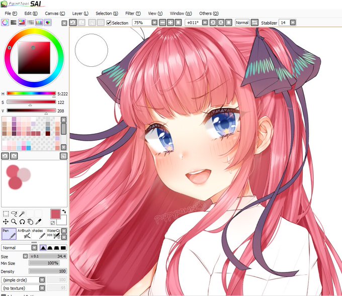 Puppy 🐾 ♡ (CM’s OPEN ↓)さんがTwitterに投稿した中野二乃(五等分の花嫁)のイラスト。