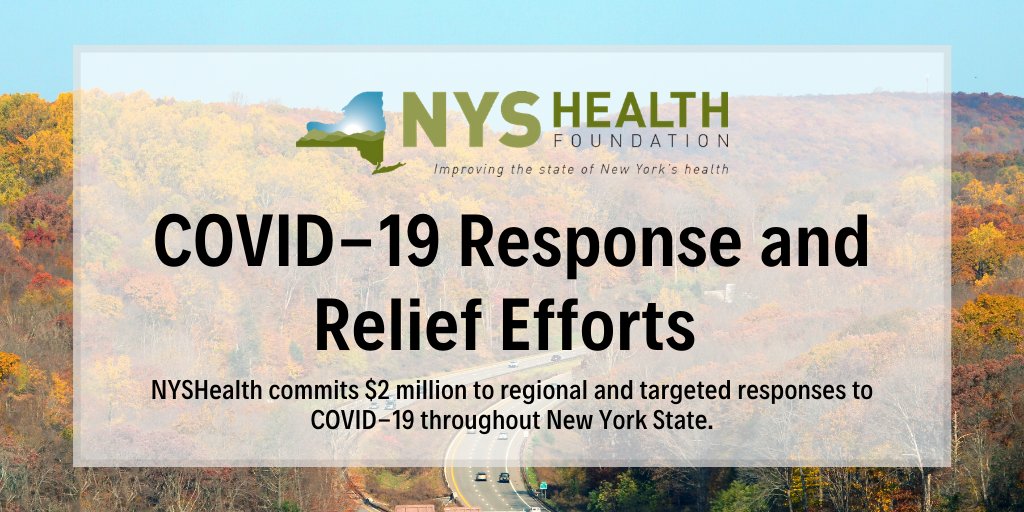NYSHealth has committed $2 million in funding to support COVID-19 response and relief efforts in NY State. Learn more: nyshealthfoundation.org/grantee/covid-…