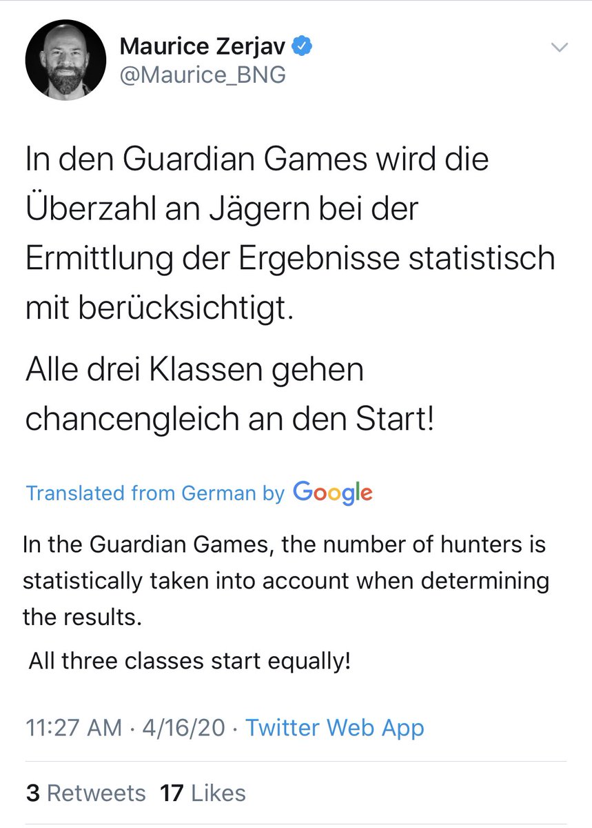 Cheese Forever on Twitter: "Hunters get less progress in Guardian games.  Thats interesting." / Twitter