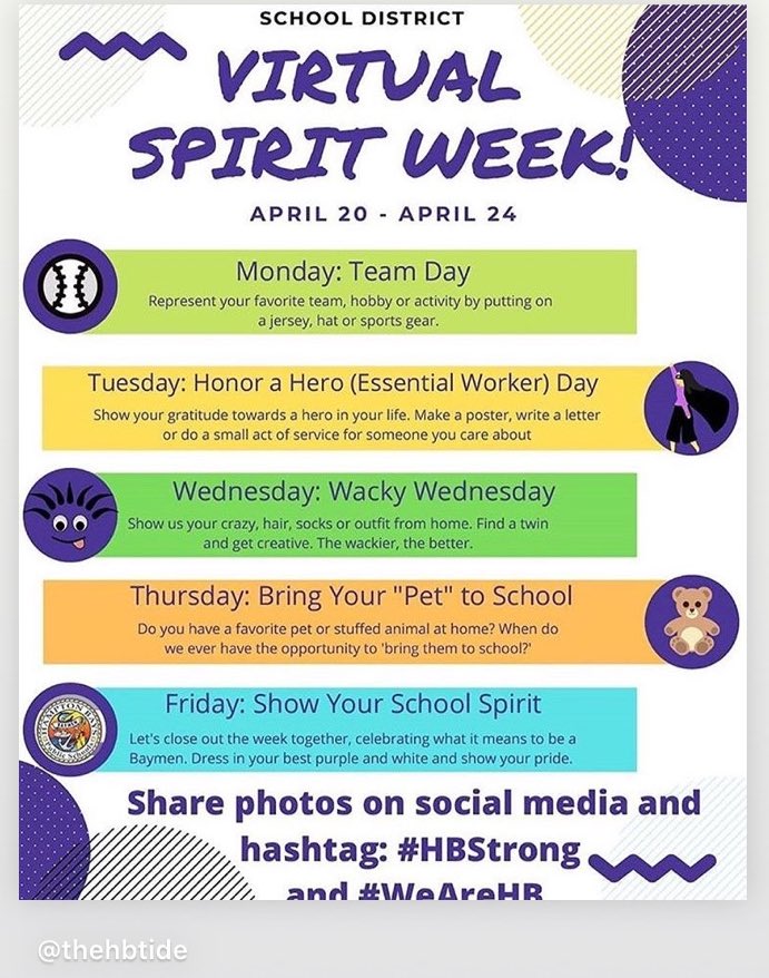hbhsphysicaled's tweet photo. Virtual spirit week https://t.co/O3FxQy06sa