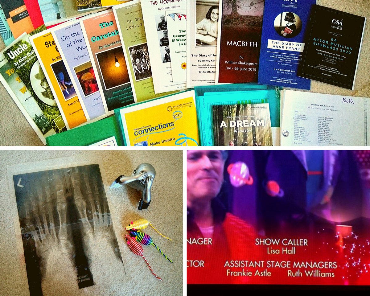 Before GSA I had some brilliant experiences with Sheffield People’s Theatre, <a href="/crucibletheatre/">Crucible Theatre</a> and <a href="/HaslandTheatre/">Hasland Theatre Co.</a> Here are a selection of mementos: a few of the more unusual props used and the time I appeared in the credits of a BBC1 TV show on Christmas Day courtesy of CBeebies!