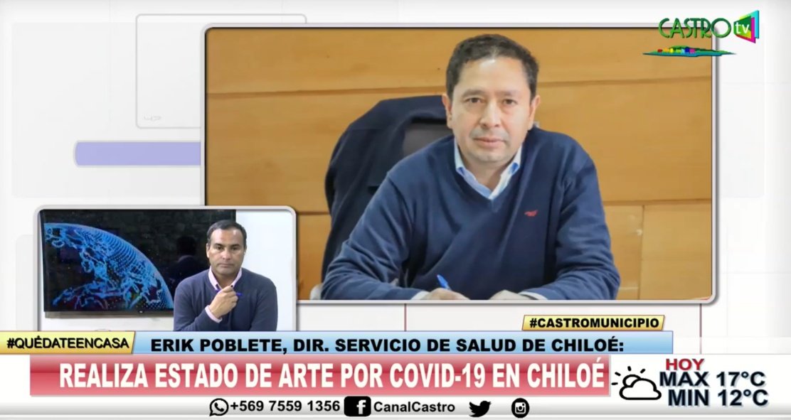 SaludChiloe's tweet photo. En detalle el director del @SaludChiloe @EPOBLETE da cuenta del estado de la red asistencial en el marco de la emergencia sanitaria por #COVID__19 en el matinal de @CastroTVcanal2 @ministeriosalud https://t.co/0xMBDGxCj4