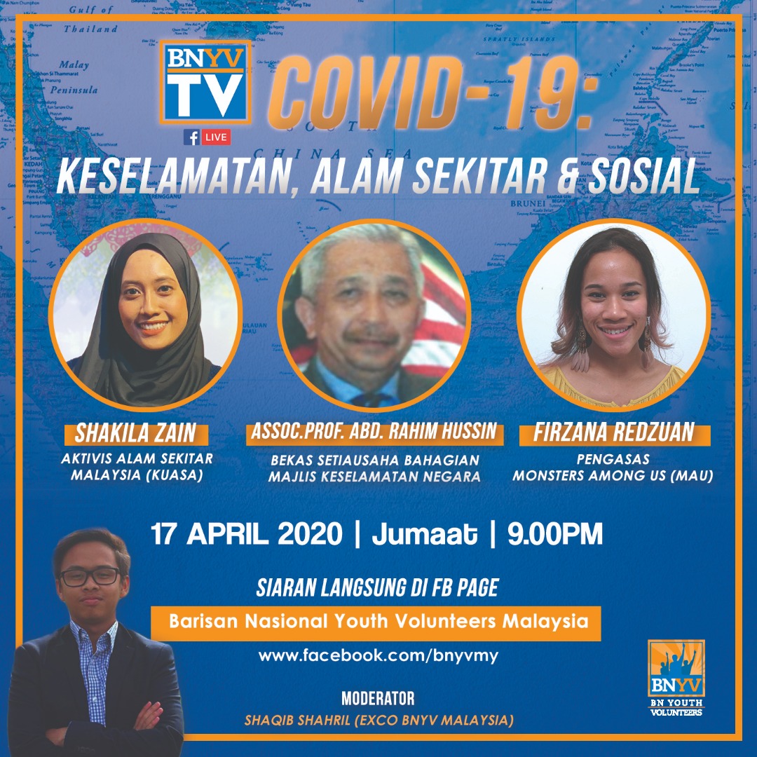 BNYVMY's tweet photo. COVID19: Keselamatan, Alam Sekitar dan Sosial

Forum kali ini akan kupas dengan lebih mendalam tentang @MKNJPM dan aspek keselamatan ketika COVID19.

Juga, adakah ia memberi impak kepada alam sekitar atau sebaliknya &amp; masalah sosial yang terjadi ketika #PerintahKawalanPergerakan. https://t.co/P6YJ3juqXK