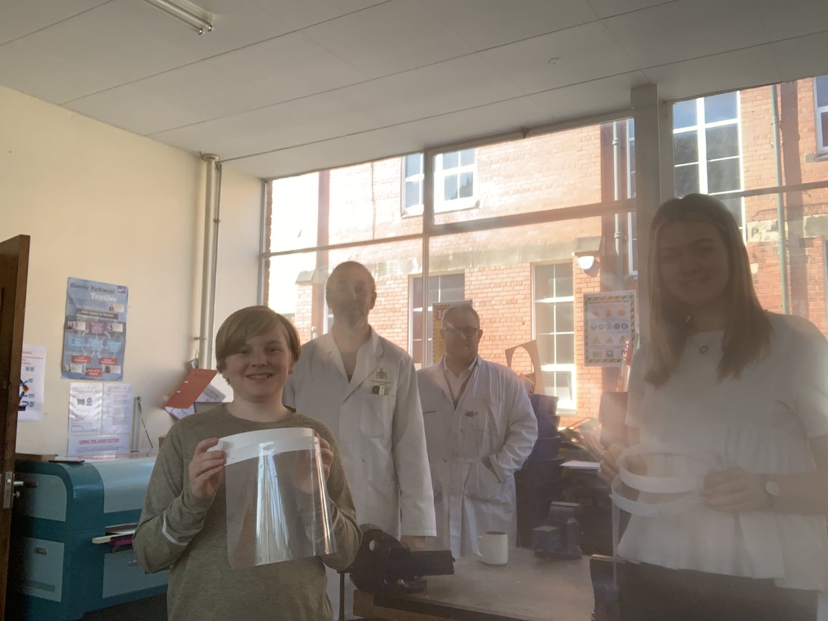 MerchantsCrosby's tweet photo. Well done to our Senior Boys' Design Technology team who have today started production of 300 visors per day to be distributed to the NHS &amp; Care Homes. 👏

#ClapForOurCarers #NHSThankYou #MerchantsAtHome https://t.co/f7w4CEVnhB