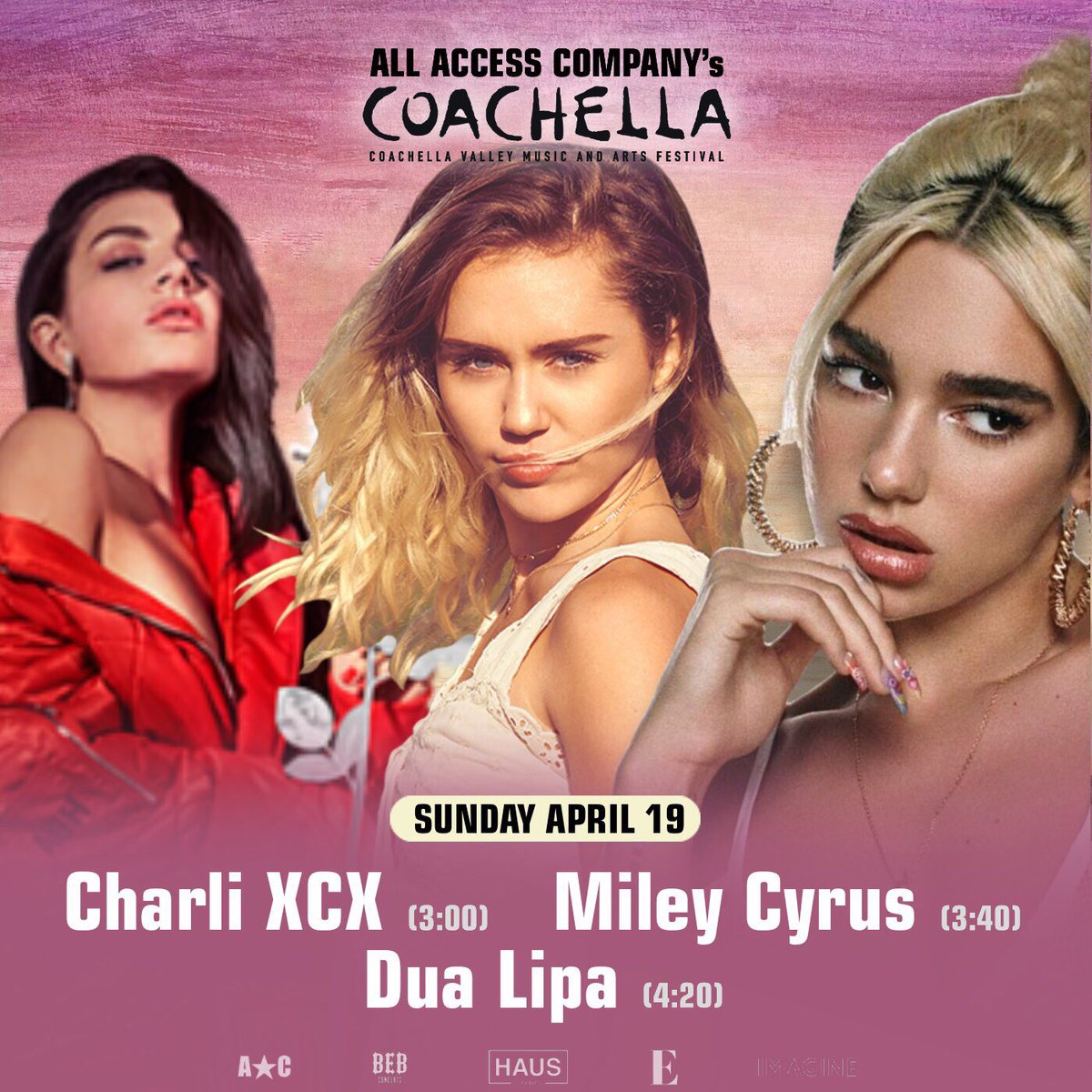 MusiclandRoblox's tweet photo. ALL ACCESS COMPANY's #COACHELLA MUSIC AND ARTS FESTIVAL IS KICKING OFF THIS SUNDAY! 🔥🌴

The artists performing at the first date of the three-day festival are:

• #CHARLIXCX at 3:00PM CEST
• #MILEYCYRUS at 3:40PM CEST
• #DUALIPA (Headliner) at 4:20PM CEST

Don't miss them! https://t.co/dOyrnxhjgN