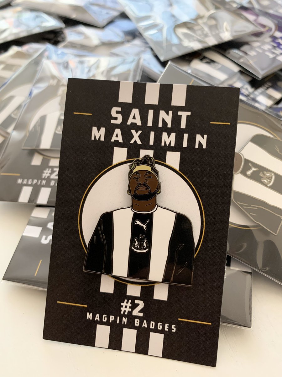 Magpin1's tweet image. Allan Saint-Maximin pin badges are here and they look absolutely class. 

Before I put them up for sale, I’ll give a badge away at random to one person who retweets this post 🔁

Will pick the winner Saturday 12PM - the badges will then go on sale for everyone else! 

#NUFC