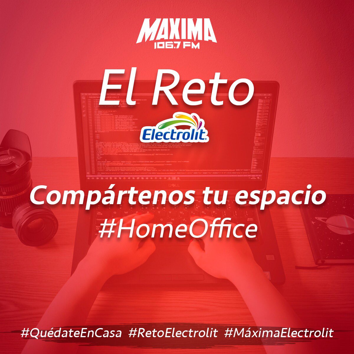 BonAguilarFM's tweet photo. Recuerda participar en el #RetoElectrolit comparte tu espacio de #homeoffice y #QuedateEnCasa
Gana tu #KitElectrolit que llegará hasta tu casa.
@MAXIMA1067FM #BonMorning https://t.co/BrpsZ5lpk2