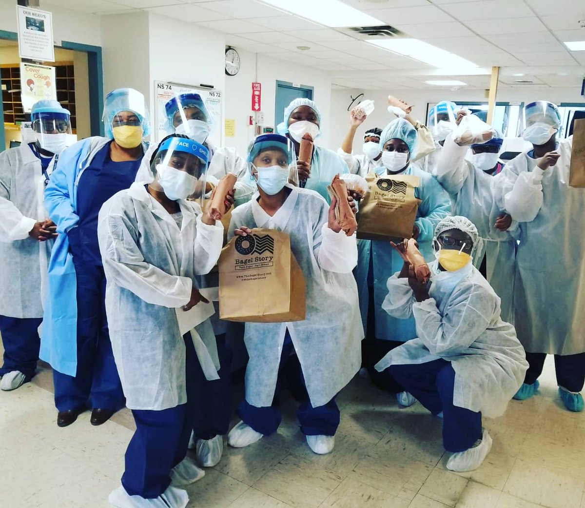 FeedNurses's tweet photo. Thank you to ALL of our 334 donors & restaurant partners: @fatsalsdeli @tocayaorganica @pizzaoki @sweetfin @burger_urway @bagelnest for helping us come this far! Can you share this w/ just 2 people today who might want to help us get a little further? #supportheronurses https://t.co/li90BrBhyn