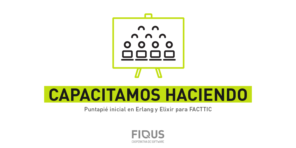 FiqusCoop's tweet photo. El miércoles 8 de abril nuestros asociados @pablobrud y @diegomanuel hicieron una capacitación introductoria sobre #erlang y #elixirlang . Participaron 40 cooperativistas de @facttic que luego pudieron poner en práctica los conocimientos en #HackTIC.

#CapacitamosHaciendo #Fiqus https://t.co/a8aES3sa7S