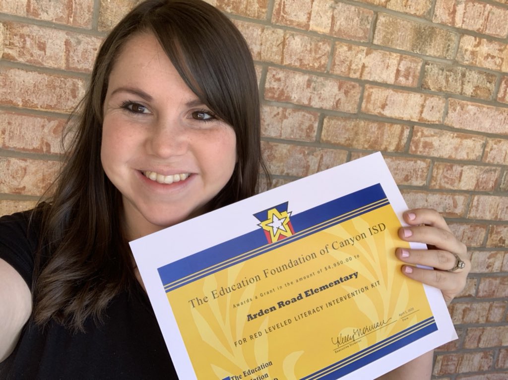 StacianneS's tweet photo. Thank you, Education Foundation and @CanyonISD for awarding me with a grant for a new LLI kit! I can’t wait to put it to great use @ArdenRoad! #CISDRocks https://t.co/8X9FMbMv5x