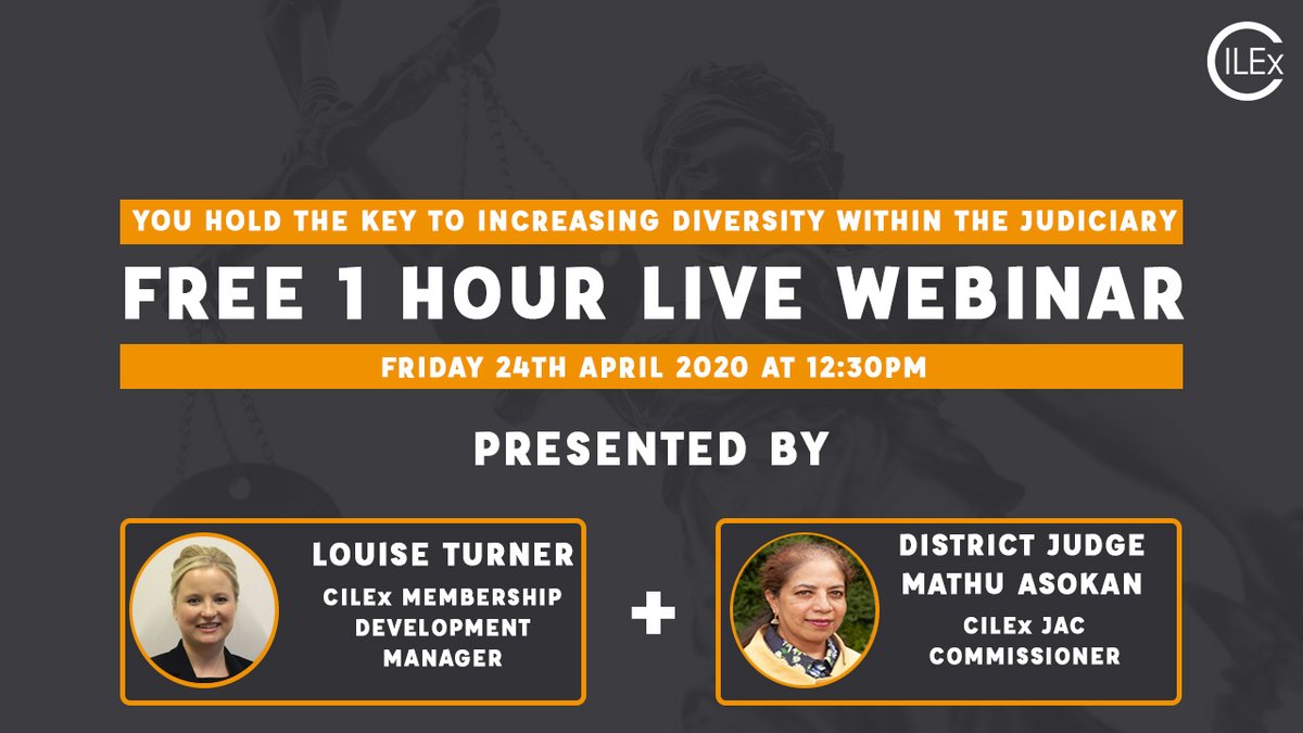If you are looking at pursuing a career with the Judiciary this webinar may be the first step for you! It is completely free and all you will need to do is sign up by emailing beajudge@cilex.org.uk and letting us know your details. #development #beajudge #CILEx #Law