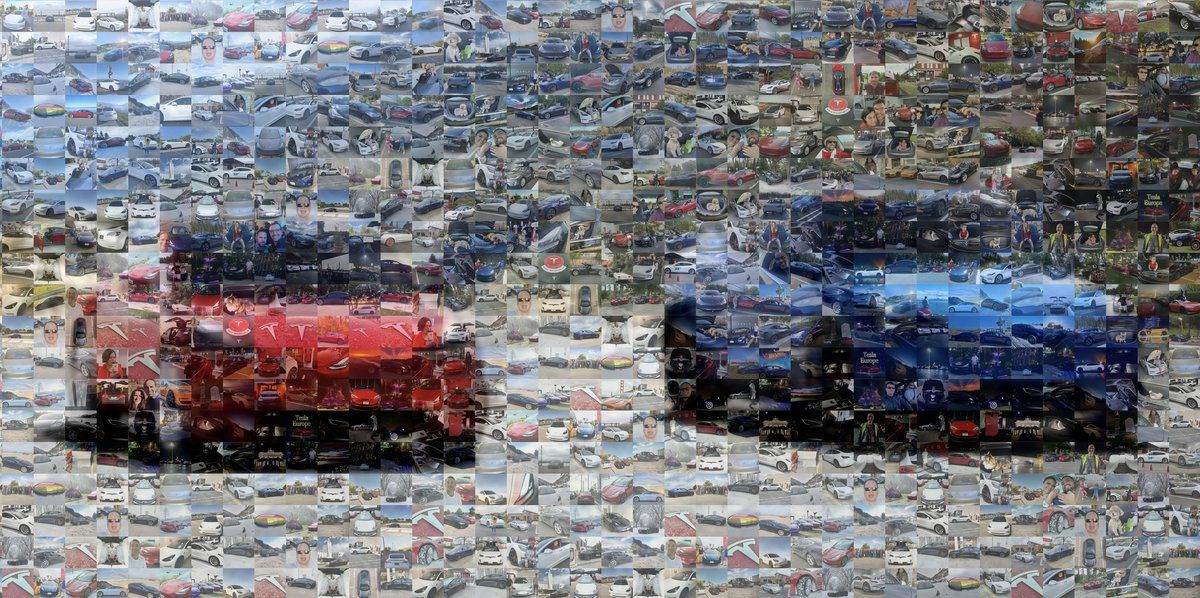 tesletter's tweet photo. **Giveaway Alert** Win a Tesla Community Mosaic PUZZLE 🧩RT AND FOLLOW to participate. The winner will be announced next Wed. 4/22. 

For reference, here's the poster. The prize is a 1014 piece puzzle with this picture!  https://t.co/9GvuRezX7w https://t.co/w7LSlaHzAq