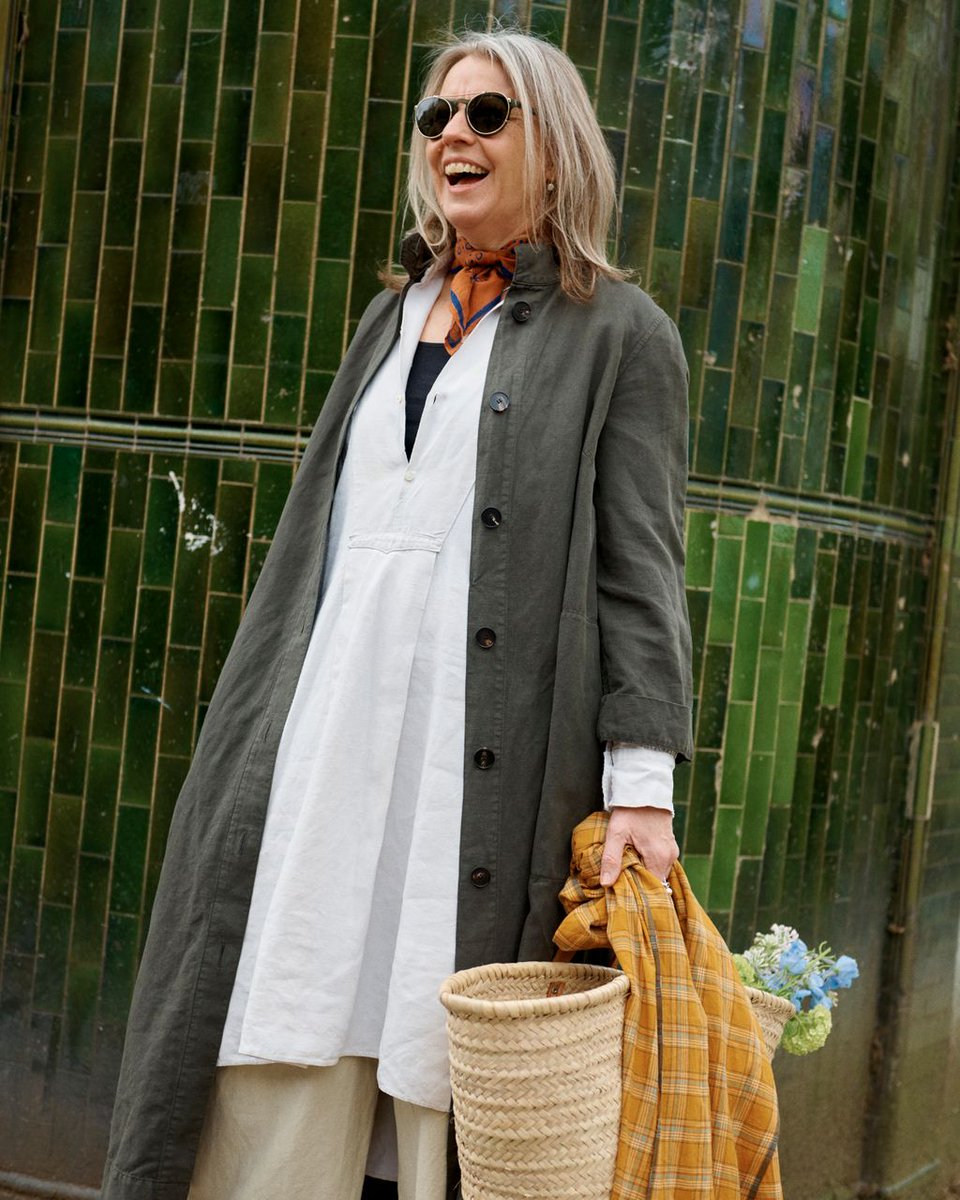 TOASTclothing's tweet photo. SALLY | "I’m currently trying to do as much jewellery making as I can. I have a space at home. I need a little bit more practice, so I can get a collection together. I love all the tools."
.
Sally wears TOAST Cotton Linen Coat Dress and Sunflower Block Print Bandana. #TOASTbeing https://t.co/eDF66dFc7O