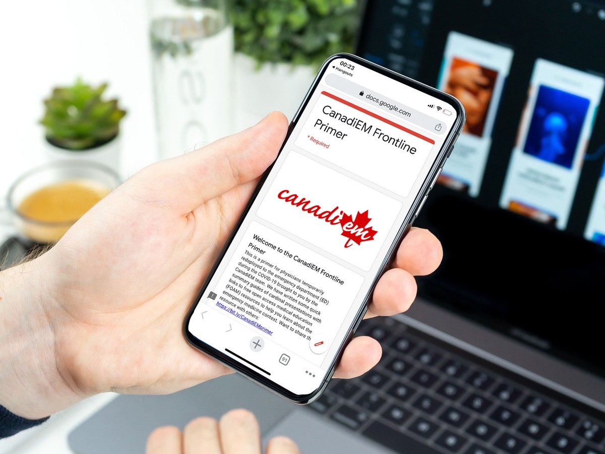 We are proud to introduce the #CanadiEM Frontline Primer,  supporting physicians redeployed to EDs during #COVID19. Accessible on your phone, this resource supplements/refreshes knowledge of ED case management.

Primer: buff.ly/3a9j32R
More info: buff.ly/3coKp6U