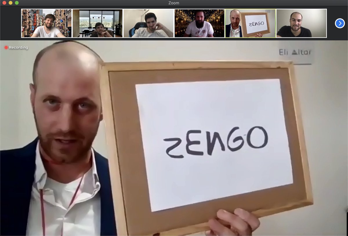 ZenGo's tweet photo. Working from home can be tough. 

To make the best out of the situation, we’ve invited @Eli_altar to perform for our team.

He (probably) can’t make #BTC go to the moon, but he definitely left us speechless! https://t.co/aDL4WrMGF5