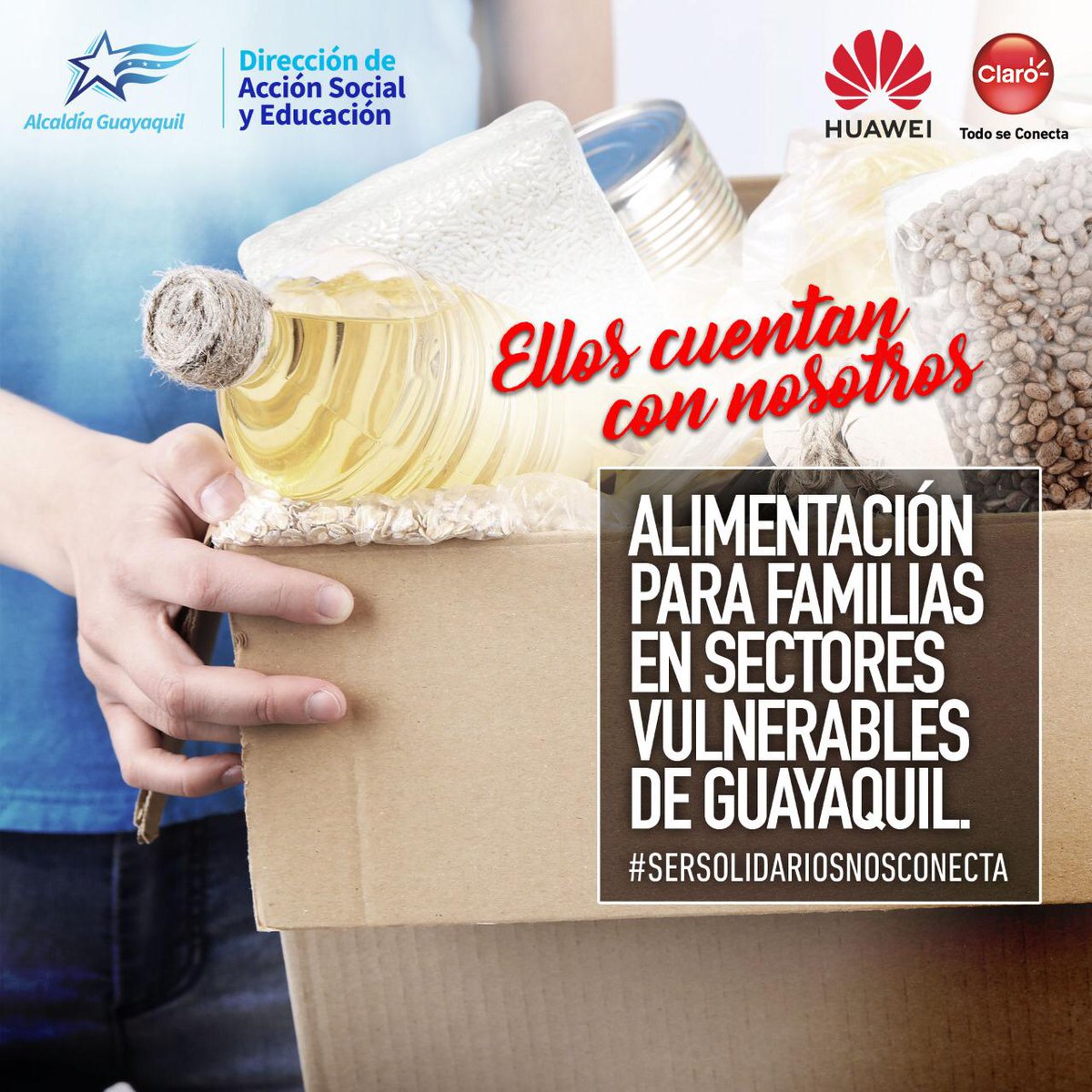 Claro Ecuador (@claroecua) on Twitter photo Con la donación de kits de alimentos a <a href="/dasealcaldiagye/">DASE Alcaldía Guayaquil</a> y <a href="/alcaldiagye/">Muy Ilustre Municipalidad de Guayaquil</a> llegamos a familias en sectores vulnerables de Guayaquil. #SerSolidarioNosConecta Con la donación de kits de alimentos a <a href="/dasealcaldiagye/">DASE Alcaldía Guayaquil</a> y <a href="/alcaldiagye/">Muy Ilustre Municipalidad de Guayaquil</a> llegamos a familias en sectores vulnerables de Guayaquil. #SerSolidarioNosConecta