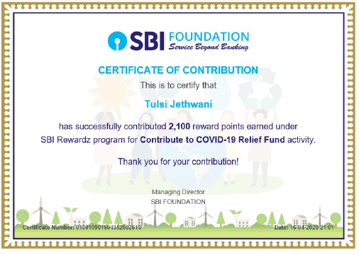 teedeejet's tweet photo. Proud to be An SBIAN, If you also wish, can contribute to COVID-19 Relief Fund activity by contributing Rewardz points earned.....
An opportunity to contribute rewards points earned under SBI REWARDZ program for COVID 19 Relief Fund https://t.co/j4owpr3oHx